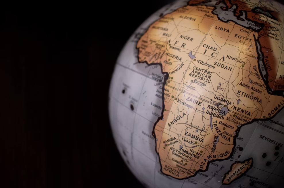 Africa on the globe